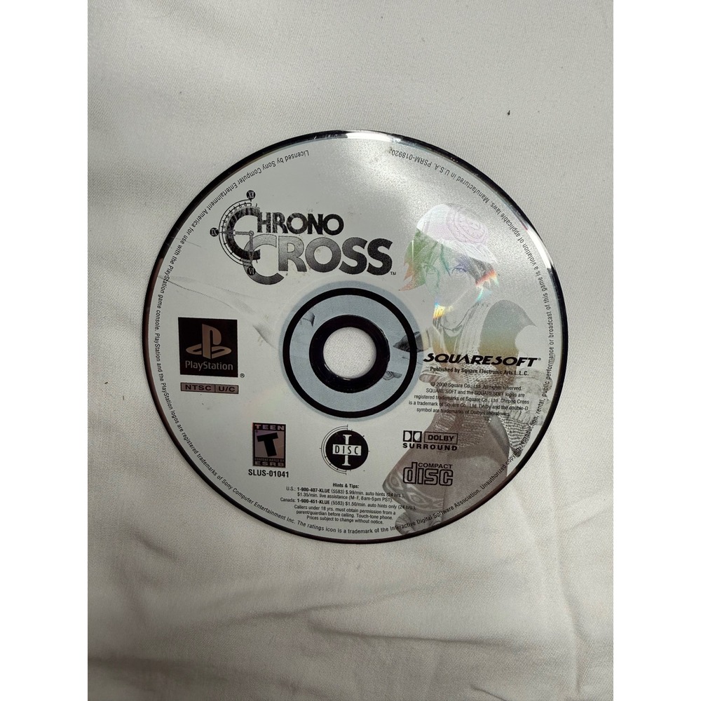 Chrono Cross Sony PlayStation 1 PS1 2000 SquareSoft Disc 1 Only SLUS-01041
